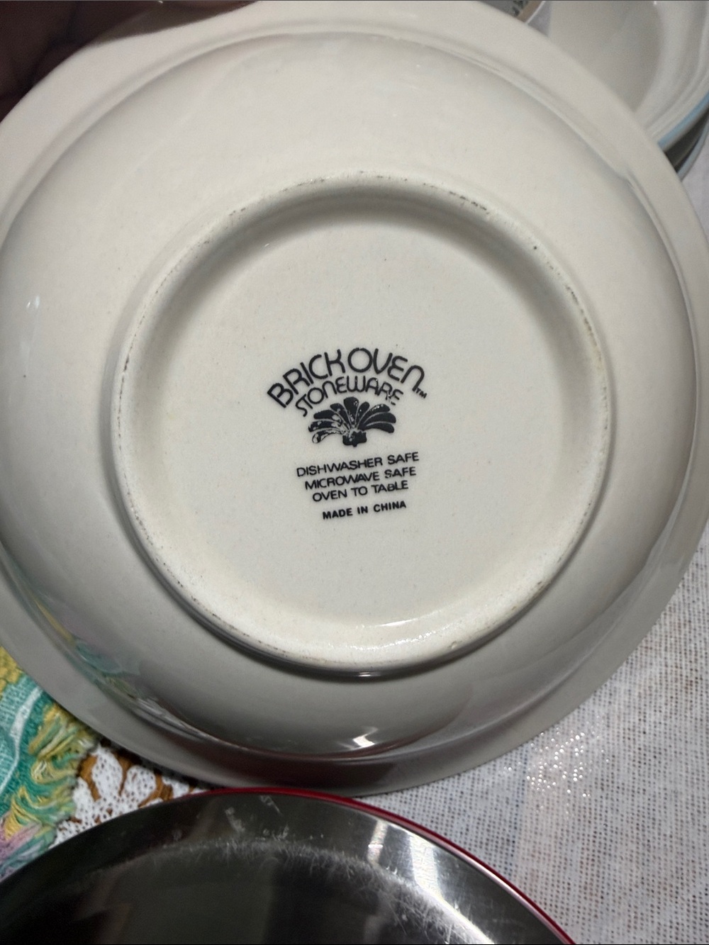 Brick oven stoneware set of 4 bowls cottagecore - Picture 2 of 4